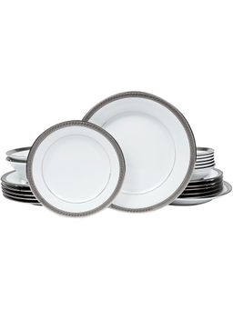 Dankotuwa - Porcelain Platinum Crafted 21 Pieces Dinner Greek Key Platinum