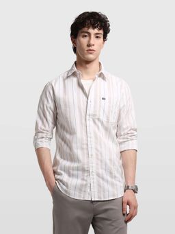 Arrow Sports - Men's White Chelsea Slim Fit Aquarelle Drift Shirt