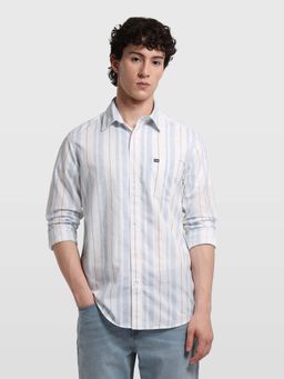 Arrow Sports - Men's White Chelsea Slim Fit Aquarelle Drift Shirt