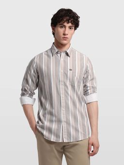 Arrow Sports - Men's Vertical Striped Sage and Sun Shirt