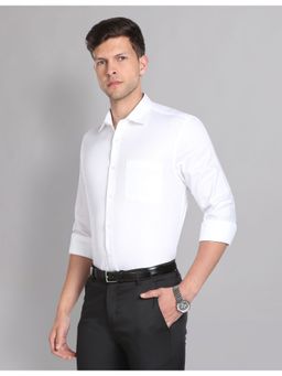 AD By Arvind - Solid Twill Cotton Formal Shirt White