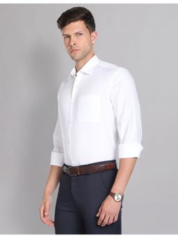 AD By Arvind - Textured Cotton Dobby Formal Shirt White