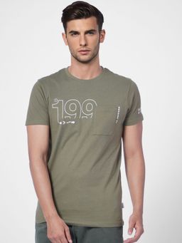 Jack & Jones - Men Printed Green T-shirt