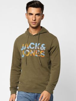 Jack & Jones - Men Printed Green Sweatshirt