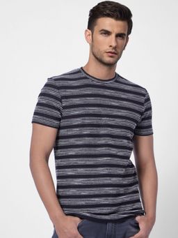 Jack & Jones - Men Striped Grey T-shirt