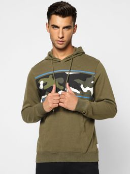 Jack & Jones - Men Printed Green Sweatshirt