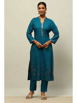 Rangriti - Multi Viscose Muslin Straight Floral Printed Kurta with Palazzo and Dupatta (Set of 2)