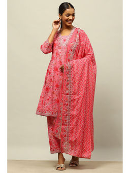 Rangriti - Mustard Yellow Viscose Blend Yarn Dyed Kurta with Sharara and Dupatta (Set of 3)