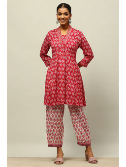 Rangriti - Blue Viscose Blend Straight Yarn Dyed Kurta with Trouser with Dupatta (Set of 2)