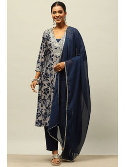 Rangriti - Wine Viscose Shantoon Straight Embroidered Kurta with Palazzo and Dupatta (Set of 3)