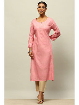 Rangriti - Blue Viscose Blend Straight Yarn Dyed Kurta with Trouser with Dupatta (Set of 2)