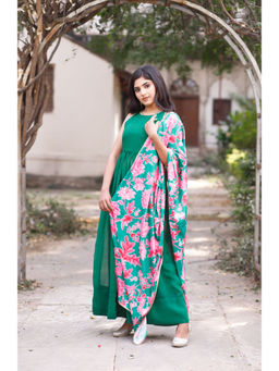 SALVIA SKY - Halter Neck Anarkali Kurta with Pant and Dupatta (Set of 3)