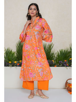 SALVIA SKY - Chintz Floral Embellished Kurta with Palazzo (Set of 2)