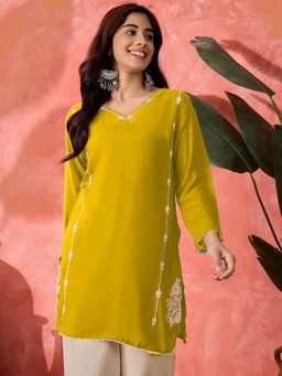 Gahan - Embroidered Rayon Wrinkle Fabric Festive Kurti for Women