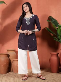 Gahan - Embroidered Rayon Wrinkle Fabric Festive Kurti for Women