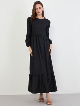 Styli - Women Full Sleeves Daytime Dress - Black
