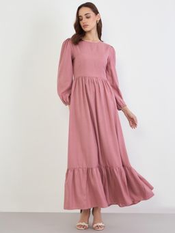Styli - Women Full Sleeves Daytime Dress - Pink