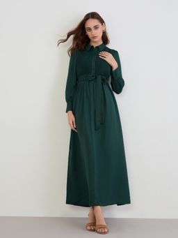 Styli - Women Solid/Plain Full Sleeves Daytime Dress - Teal