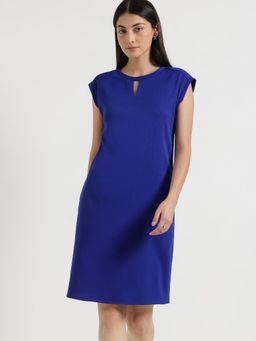 FableStreet - Drop Shoulder Shift Dress - Blue
