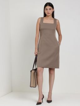 FableStreet - Shift Dress - Brown
