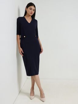 FableStreet - Bodycon Dress - Navy - Navy Blue