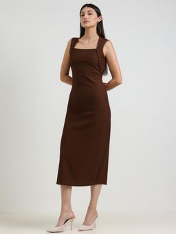 FableStreet - Bodycon Dress - Brown