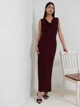 FableStreet - Bodycon Dress - Wine - Burgundy