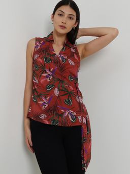 FableStreet - Printed Wrap Top - Rust