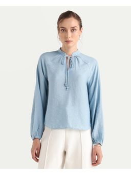 RAREISM - Solid/Plain Relaxed Fit Top - Blue