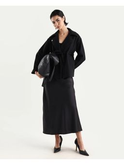 RAREISM - Solid/Plain A-Line Skirt - Black
