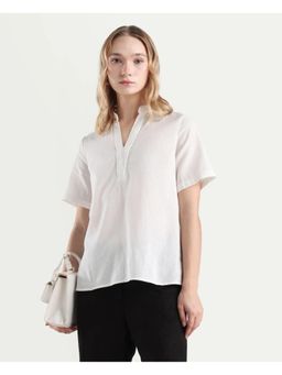 RAREISM - Solid/Plain Top With Lace Detailing - Off White