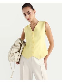 RAREISM - Solid/Plain Sleeveless Top - Yellow