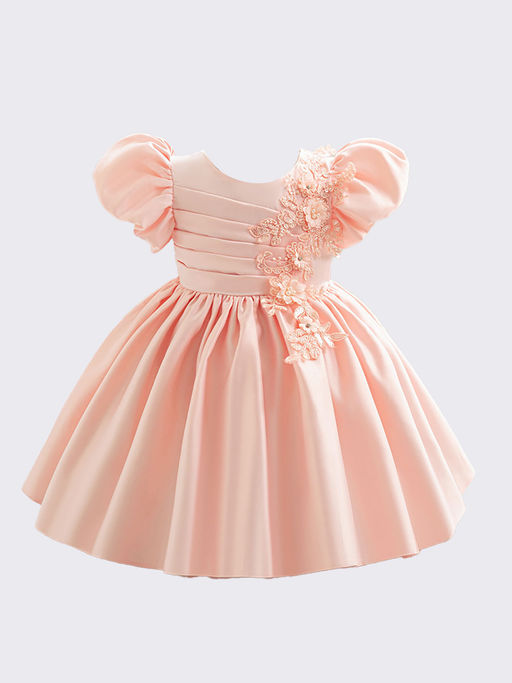 Buy Hopscotch Girls Pink Floral Embroidered Party Dress (18-24