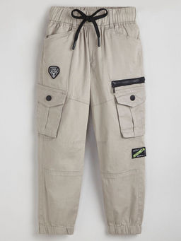 Hopscotch - Boys Melange Text Print Cargo Pants