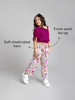 Hopscotch - 2-Piece Pure Cotton Floral Print Blouse And Pant