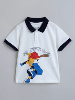 Hopscotch - Pure Cotton Printed Polo T-Shirt