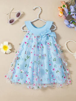 Hopscotch - Floral Applique Casual Dress