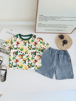 Hopscotch - 2-Piece Animal Print T-Shirt And Shorts