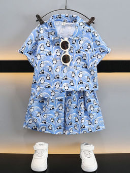 Hopscotch - 2-Piece Panda Print Shirt And Shorts With Sunglass
