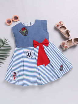 Hopscotch - Pure Cotton Striped Casual Dress