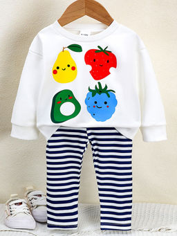 Hopscotch - 2-Piece Fruit Print Sweatshirt And Leggings
