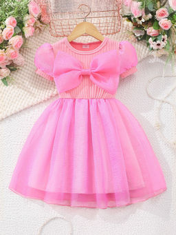Hopscotch - Bow Applique Casual Dress