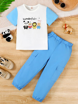 Hopscotch - 2-Piece Animal Applique T-Shirt And Joggers