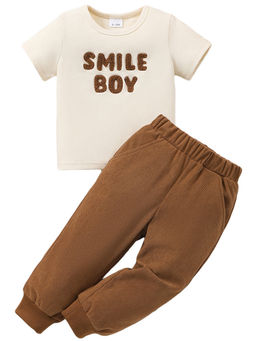 Hopscotch - 2-Piece Text Applique T-Shirt And Joggers