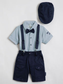 Hopscotch - 2-Piece Shirt And Shorts With Suspender