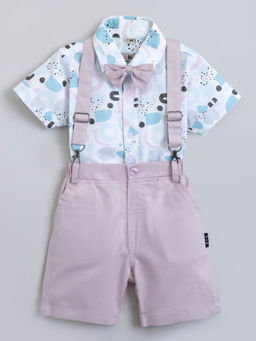Hopscotch - 2-Piece Pure Cotton Formal Set With Suspender And Bow