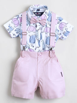 Hopscotch - 2-Piece Shirt And Shorts With Suspender
