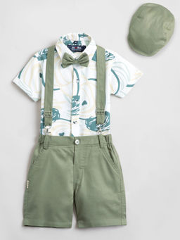 Hopscotch - 2-Piece Pure Cotton Formal Set With Suspender, Cap And Bow