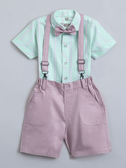 Hopscotch - 2-Piece Pure Cotton Formal Set With Suspender And Bow