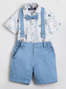 Hopscotch - 2-Piece Pure Cotton Formal Set With Suspender And Bow